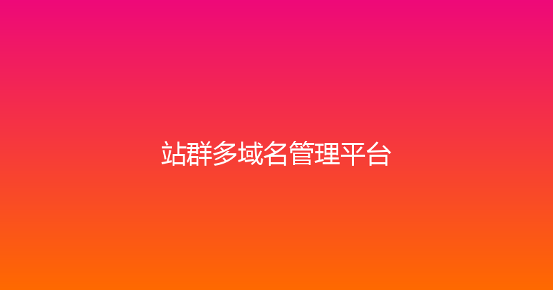 站群多域名管理平台 封面图